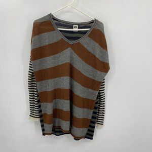 NSF Striped Distressed Wool Sweater Medium 